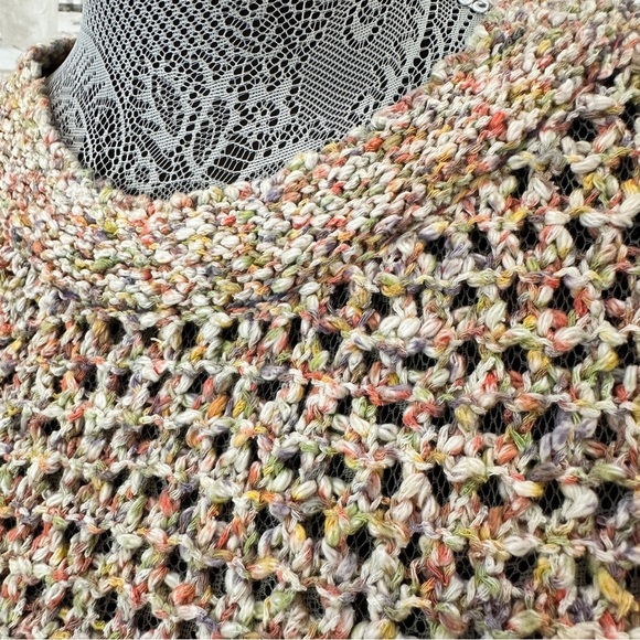 Cabi Multicolor Bouclé Knit Short Sleeve Summer Sweater Size M - Picture 3 of 14